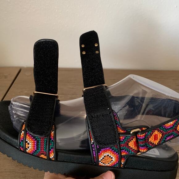 Steve Madden Mona Sandal Vibrant Colorful Womens 6 / Youth 4.5 Three Strap Bold - Picture 15 of 16